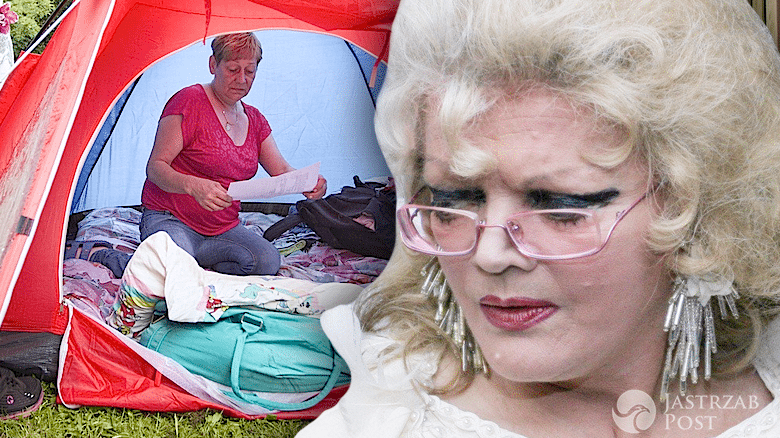 Elżbieta Budzyńska koczuje pod domem Violetty Villas