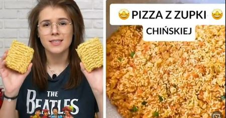 Pizza z zupek chińskich to hit z Tik Toka. Jak zrobić? Tak nietypowej pizzy jeszcze nie jadłeś