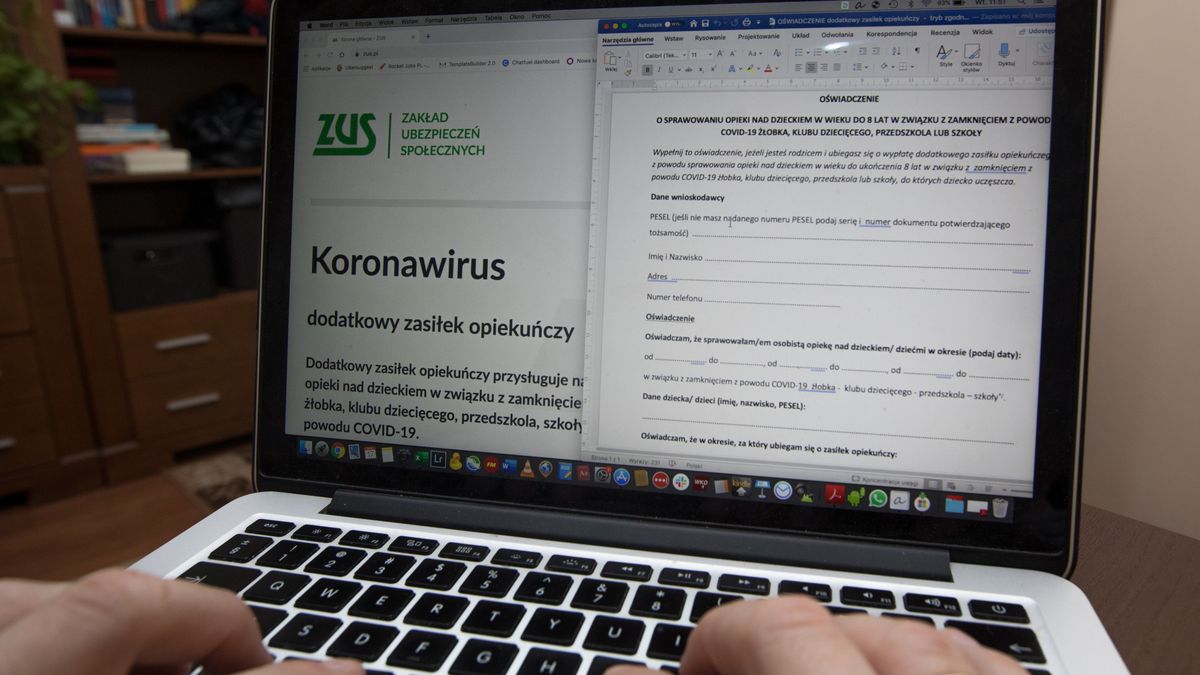 Wzór wniosku o zasiłek znajduje się na stronie internetowej ZUS