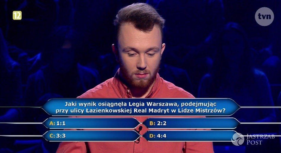 Milionerzy - pytanie o Legię Warszawę