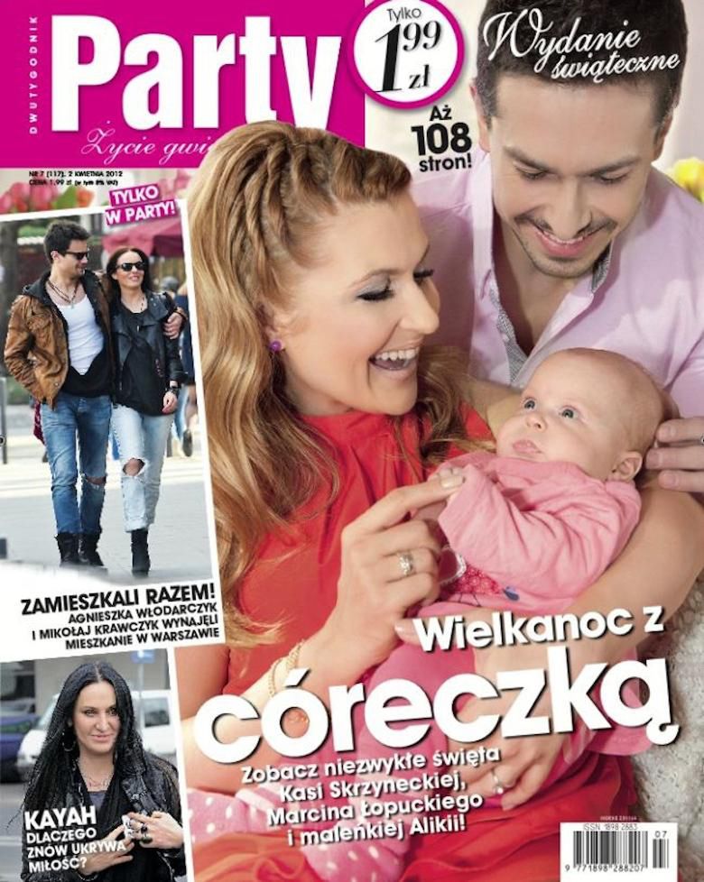Katarzyna Skrzynecka z córką Alikią na okładce Party (kwiecień 2012)