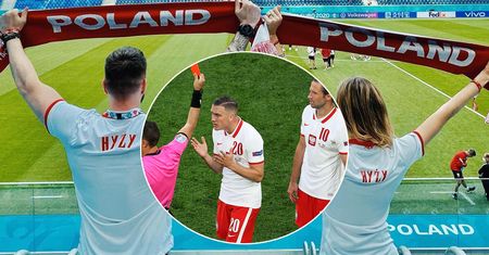 Grzegorz Hyży z Agnieszką dopingowali Polskę na miejscu. Muzyk dokładnie nagrał reakcję Krychowiaka po zejściu z boiska. Smuteczek…