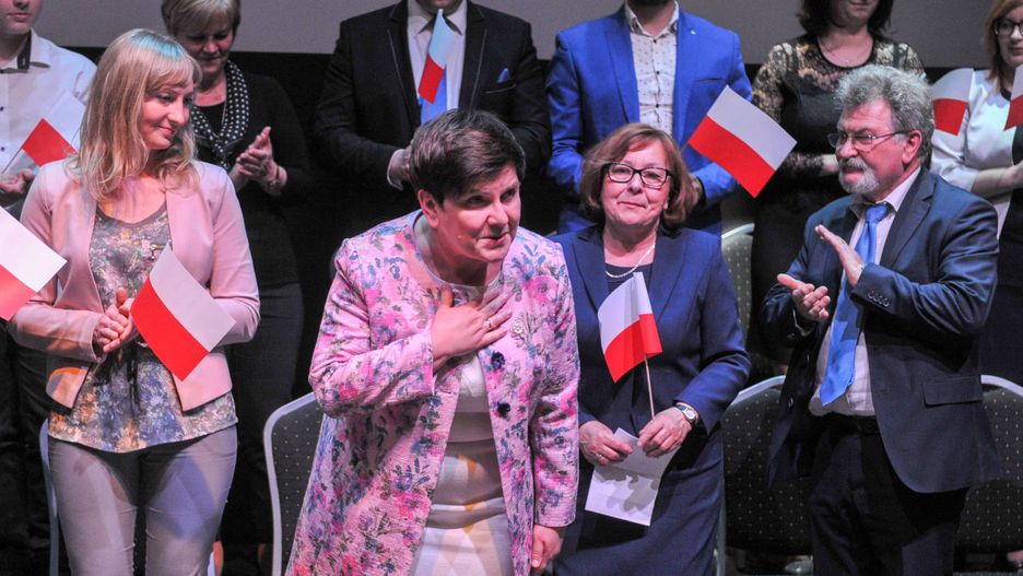 Wicepremier Beata Szydło podczas spotkania otwartego z mieszkańcami Wieliczki, dzień po konwencji PiS.