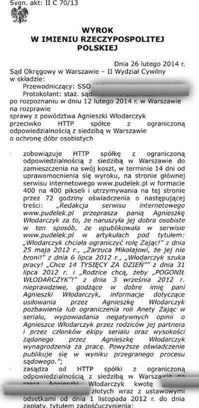 Agnieszka Włodarczyk wygrała sprawę o zniesławienie
Fotografia: Facebook.pl