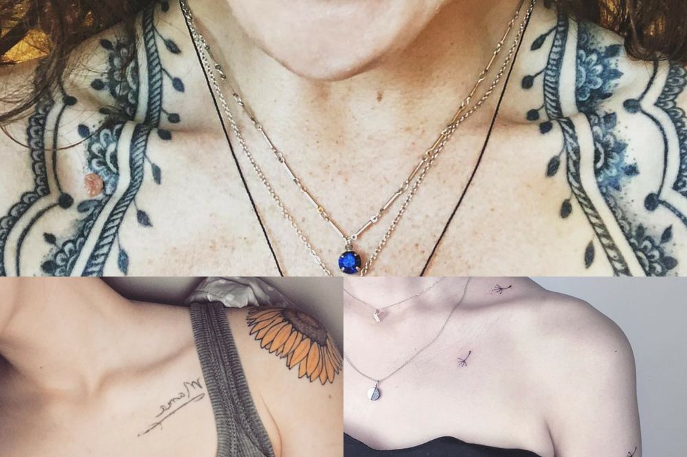 Tatuaż na obojczyku: kobiece i dyskretne wzory i napisy