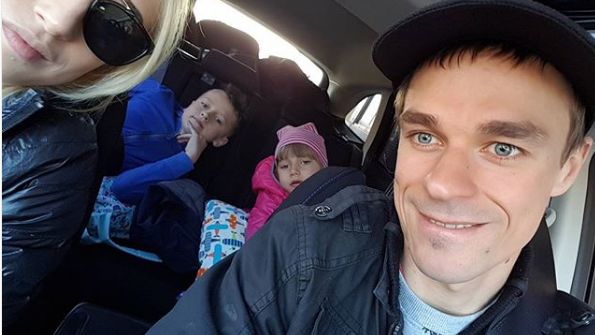 Piotr Żyła z rodziną