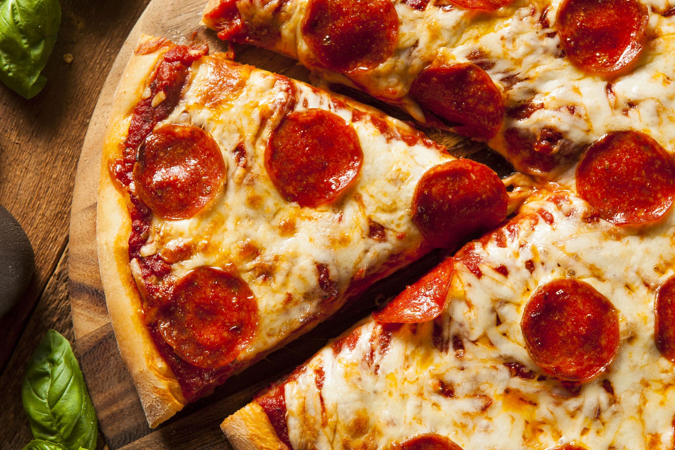 Hot Homemade Pepperoni Pizza Ready to Eat