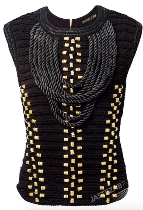 Balmain dla H&M, czarna bluzka, 399 zł