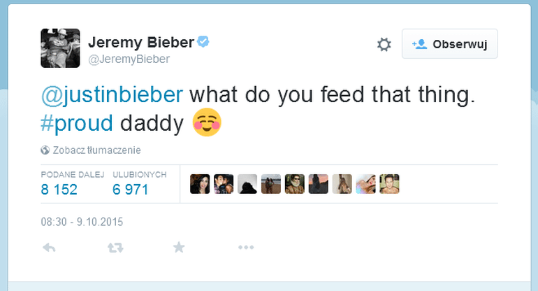 Jeremy Bieber jest dumny z nagich zdjęć syna