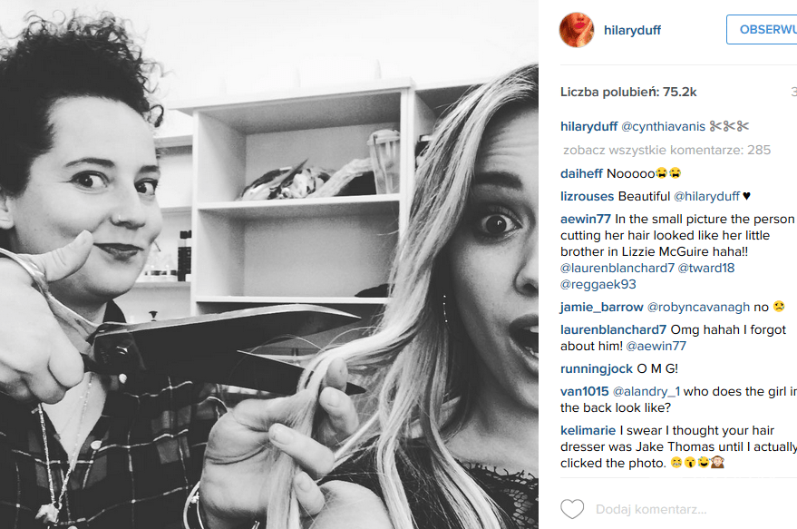 Hilary Duff u fryzjera
