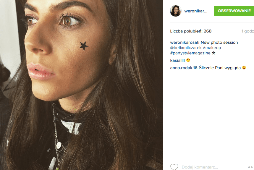 Weronika Rosati z gwiazdką na twarzy