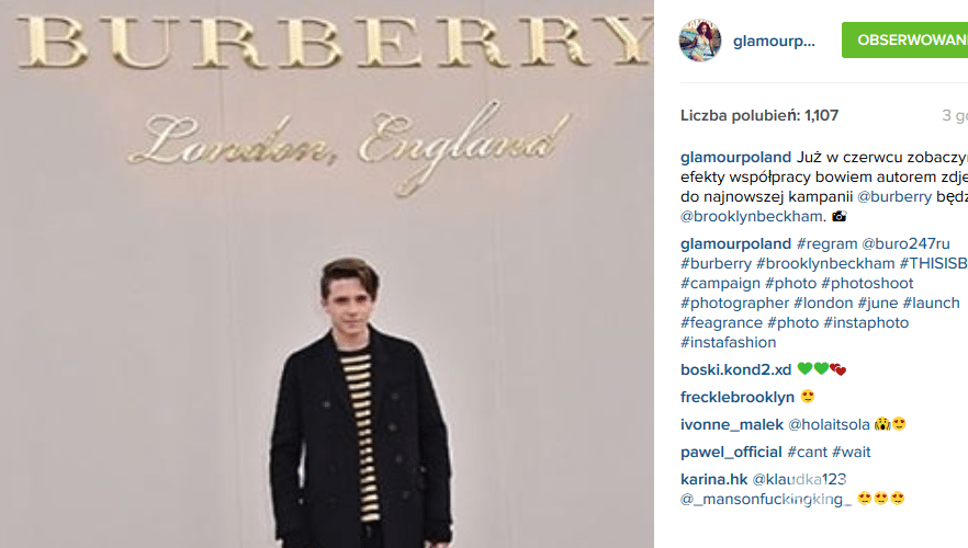 Brooklyn Beckham w kampanii Burberry