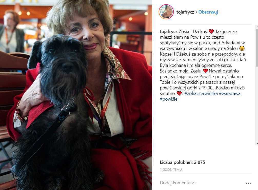 Olga Frycz żegna Zofię Czerwińską