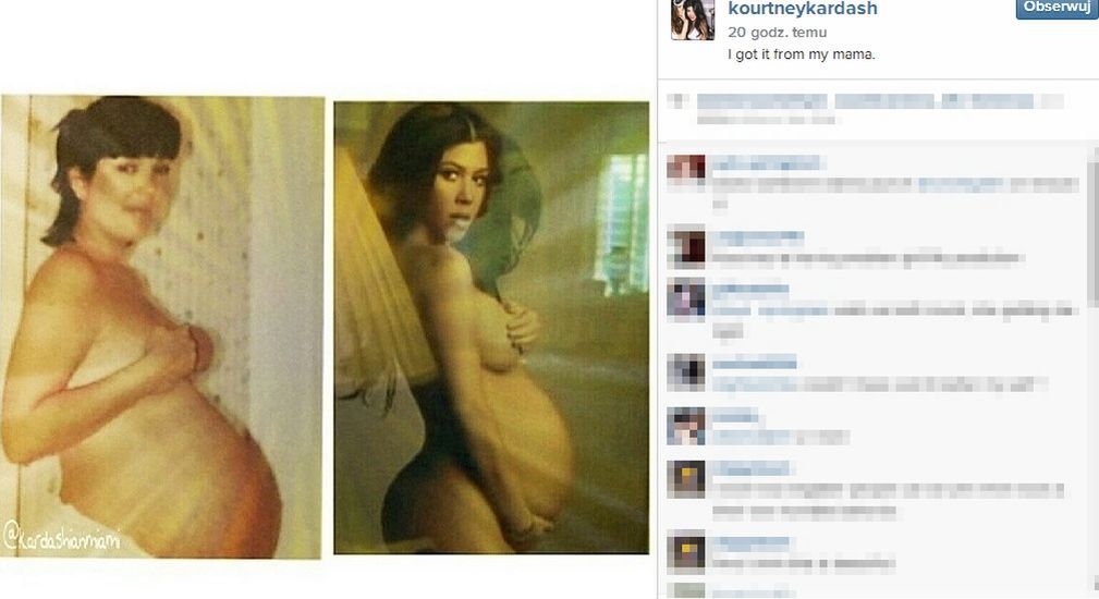 Kourtney Kardashian i Kris Jenner nago w ciąży zdjęcie: Instagram