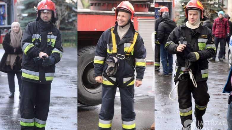 Aktorzy na planie serialu Strażacy