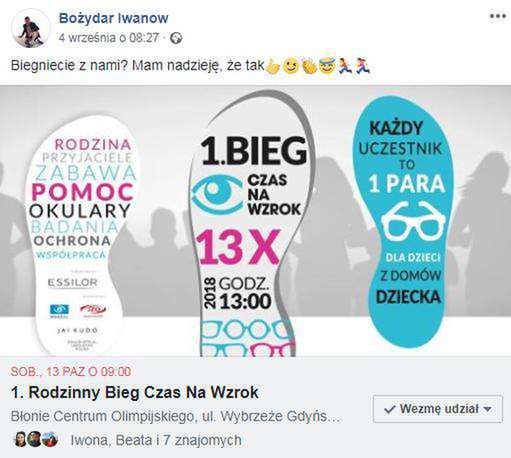 Gwiazdy zachęcają do udziału w maratonie Bieg Czas Na Wzrok 2018
