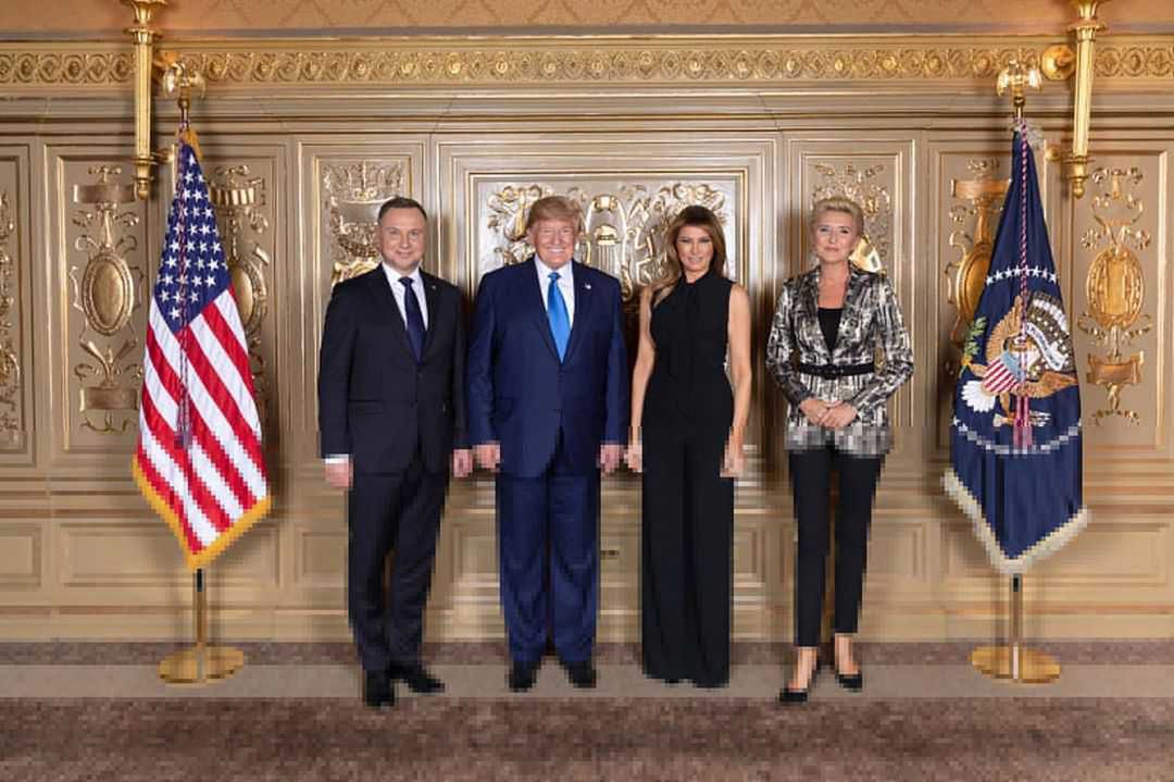 Agata Duda i Andrzej Duda na przyjęciu u Trumpów
