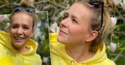 Odchudzona Aneta Zając w żółtej bluzie z H&M. Słodki nadruk i niska cena sprawiły, że fanki oszalały na jej punkcie