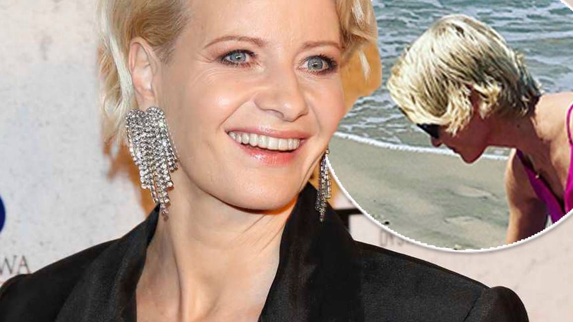 Małgorzata Kożuchowska na plaży